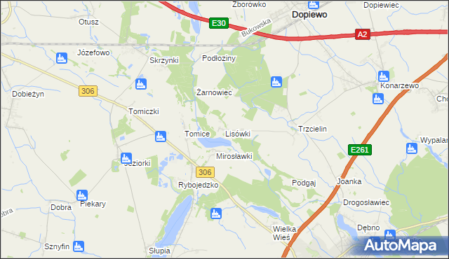 mapa Lisówki, Lisówki na mapie Targeo