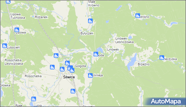 mapa Łoboda gmina Śliwice, Łoboda gmina Śliwice na mapie Targeo