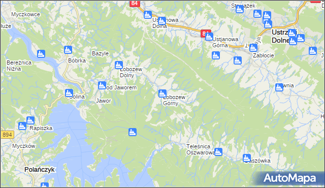 mapa Łobozew Górny, Łobozew Górny na mapie Targeo