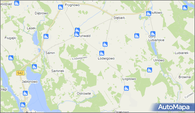 mapa Łodwigowo, Łodwigowo na mapie Targeo