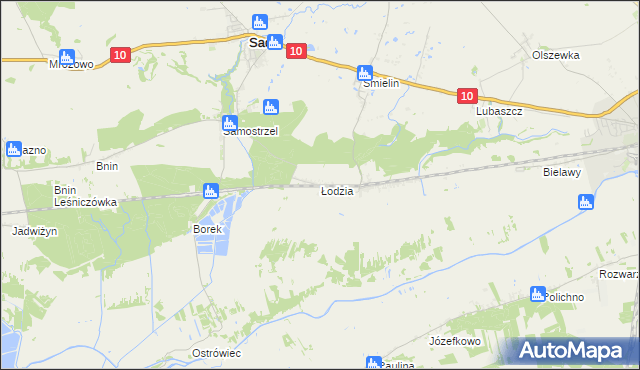 mapa Łodzia gmina Sadki, Łodzia gmina Sadki na mapie Targeo