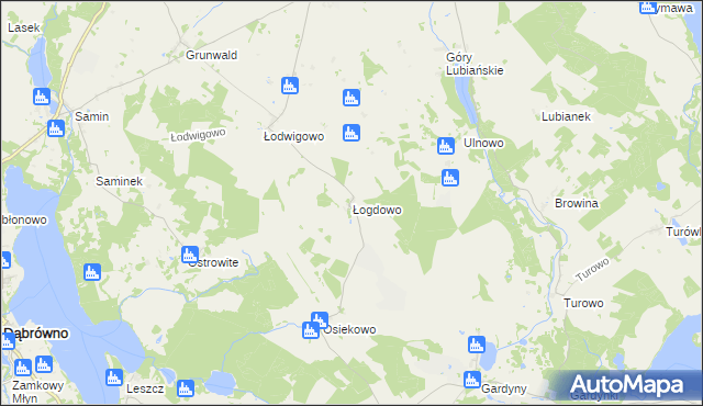 mapa Łogdowo, Łogdowo na mapie Targeo