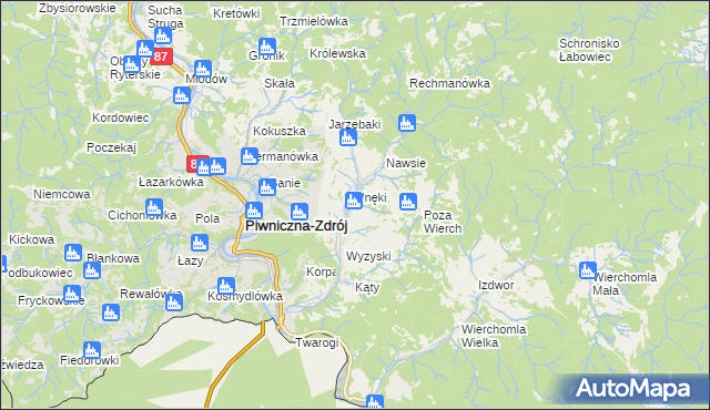 mapa Łomnica-Zdrój, Łomnica-Zdrój na mapie Targeo