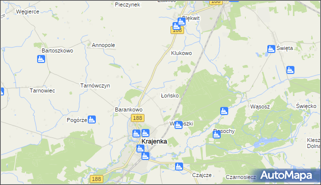 mapa Łońsko, Łońsko na mapie Targeo