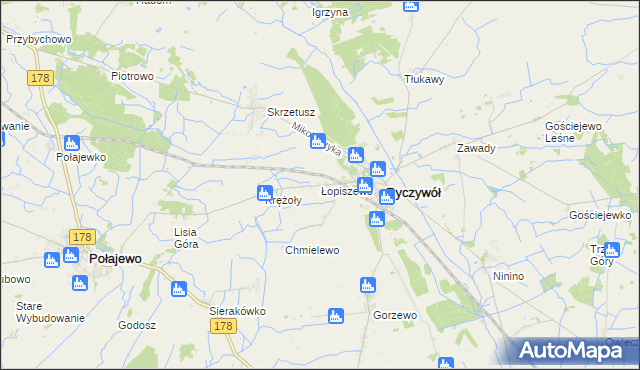 mapa Łopiszewo, Łopiszewo na mapie Targeo