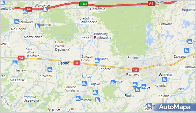 mapa Łopoń, Łopoń na mapie Targeo