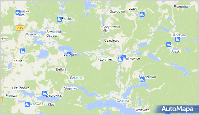 mapa Loryniec, Loryniec na mapie Targeo