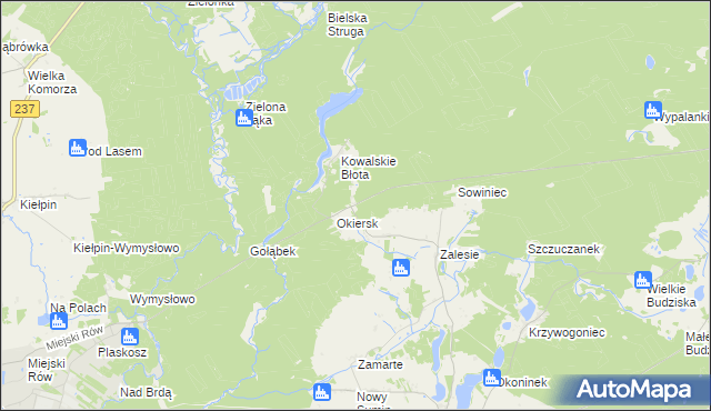 mapa Łosiny gmina Cekcyn, Łosiny gmina Cekcyn na mapie Targeo