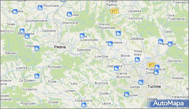 mapa Łowczów, Łowczów na mapie Targeo