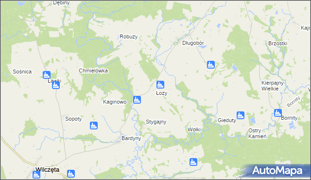 mapa Łozy gmina Płoskinia, Łozy gmina Płoskinia na mapie Targeo