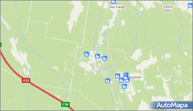 mapa Łozy gmina Żagań, Łozy gmina Żagań na mapie Targeo