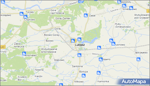 mapa Lubasz powiat czarnkowsko-trzcianecki, Lubasz powiat czarnkowsko-trzcianecki na mapie Targeo