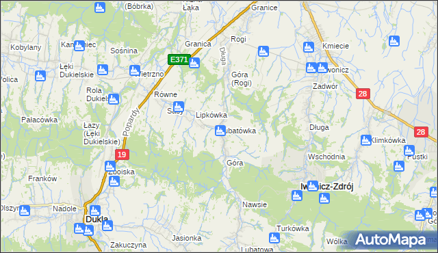 mapa Lubatówka, Lubatówka na mapie Targeo