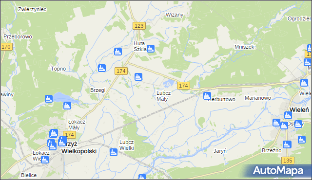 mapa Lubcz Mały, Lubcz Mały na mapie Targeo