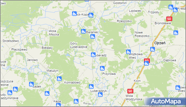 mapa Luberadz, Luberadz na mapie Targeo