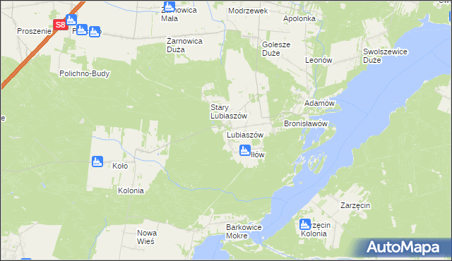 mapa Lubiaszów, Lubiaszów na mapie Targeo