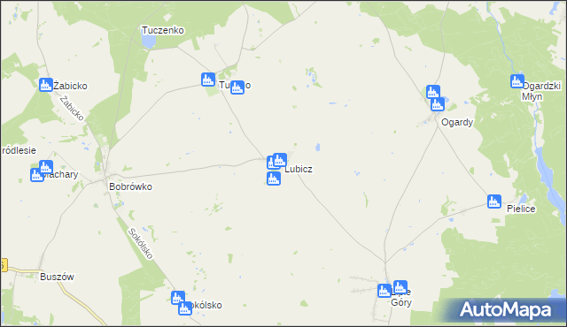 mapa Lubicz gmina Strzelce Krajeńskie, Lubicz gmina Strzelce Krajeńskie na mapie Targeo