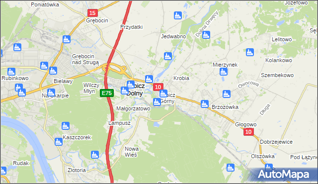 mapa Lubicz Górny, Lubicz Górny na mapie Targeo