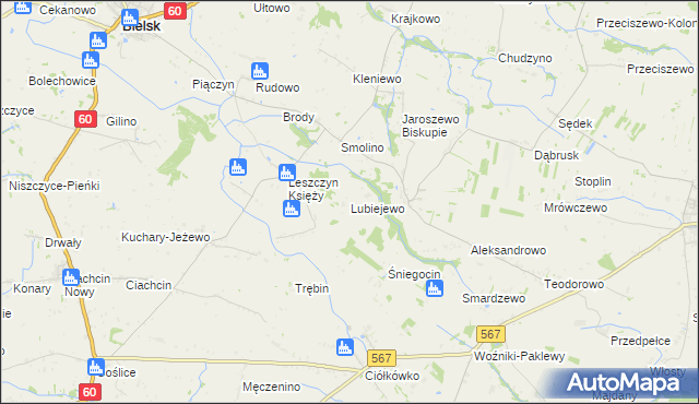 mapa Lubiejewo, Lubiejewo na mapie Targeo