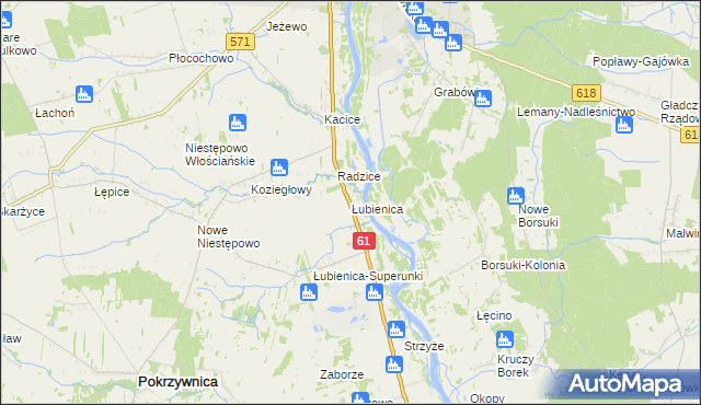 mapa Łubienica, Łubienica na mapie Targeo