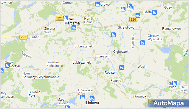 mapa Lubieszyn, Lubieszyn na mapie Targeo