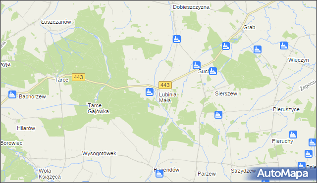 mapa Lubinia Mała, Lubinia Mała na mapie Targeo