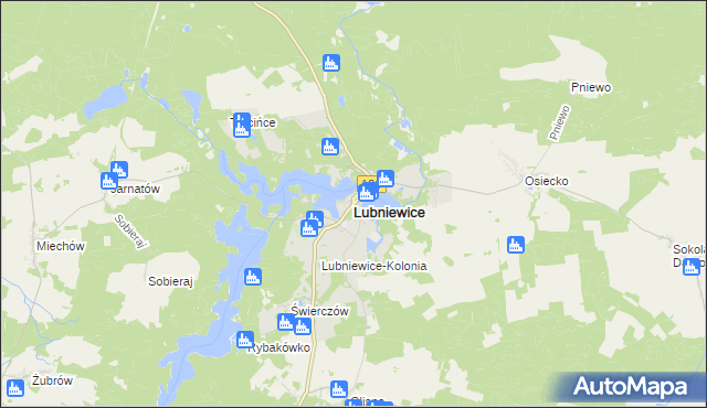 mapa Lubniewice, Lubniewice na mapie Targeo