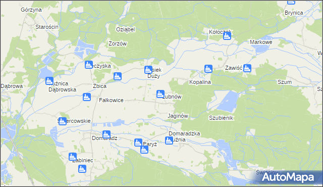 mapa Lubnów gmina Pokój, Lubnów gmina Pokój na mapie Targeo