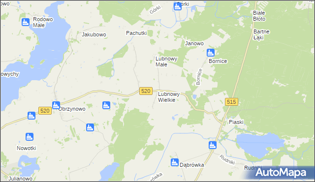 mapa Lubnowy Wielkie, Lubnowy Wielkie na mapie Targeo