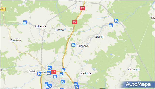 mapa Lubomyśl, Lubomyśl na mapie Targeo