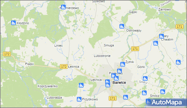 mapa Lubostronie, Lubostronie na mapie Targeo