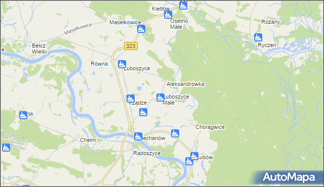 mapa Luboszyce Małe, Luboszyce Małe na mapie Targeo