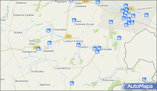 mapa Lubotyń gmina Kietrz, Lubotyń gmina Kietrz na mapie Targeo