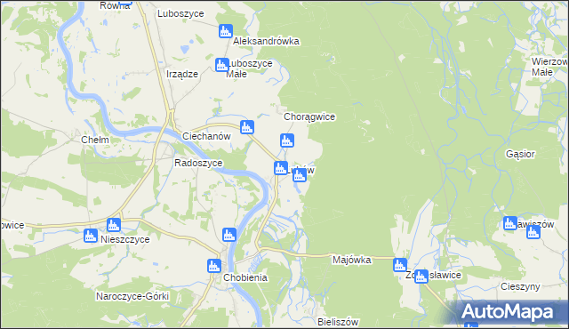 mapa Lubów gmina Jemielno, Lubów gmina Jemielno na mapie Targeo