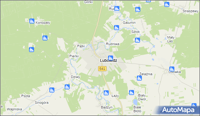 mapa Lubowidz powiat żuromiński, Lubowidz powiat żuromiński na mapie Targeo