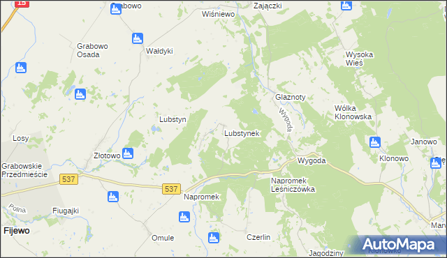 mapa Lubstynek, Lubstynek na mapie Targeo