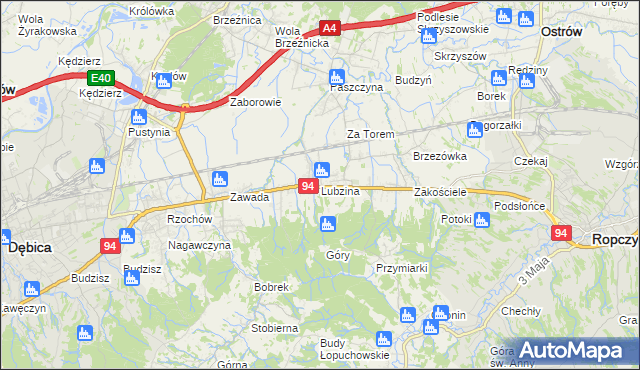 mapa Lubzina, Lubzina na mapie Targeo