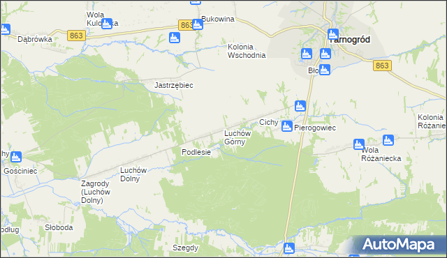 mapa Luchów Górny, Luchów Górny na mapie Targeo