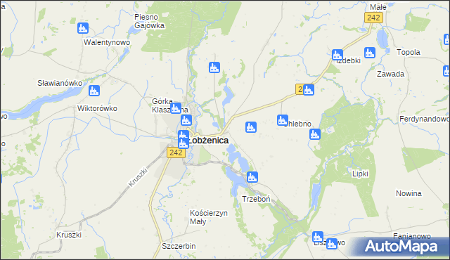 mapa Luchowo gmina Łobżenica, Luchowo gmina Łobżenica na mapie Targeo