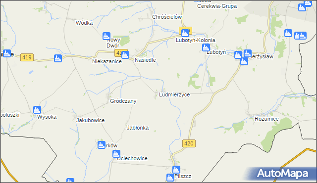 mapa Ludmierzyce, Ludmierzyce na mapie Targeo