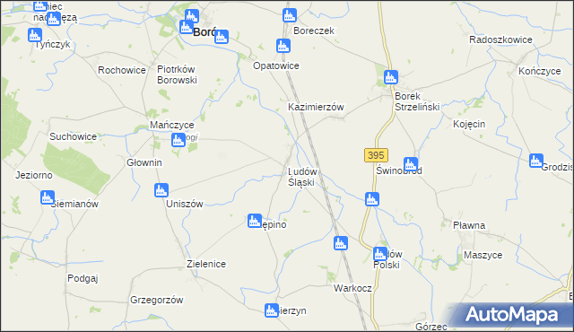 mapa Ludów Śląski, Ludów Śląski na mapie Targeo