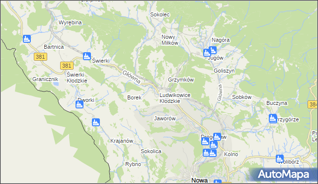 mapa Ludwikowice Kłodzkie, Ludwikowice Kłodzkie na mapie Targeo