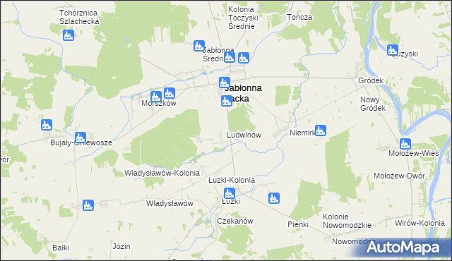 mapa Ludwinów gmina Jabłonna Lacka, Ludwinów gmina Jabłonna Lacka na mapie Targeo