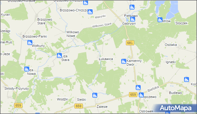 mapa Łukawica gmina Poświętne, Łukawica gmina Poświętne na mapie Targeo