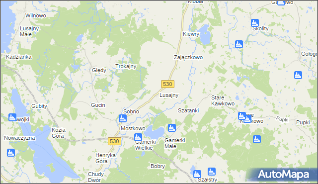 mapa Lusajny, Lusajny na mapie Targeo