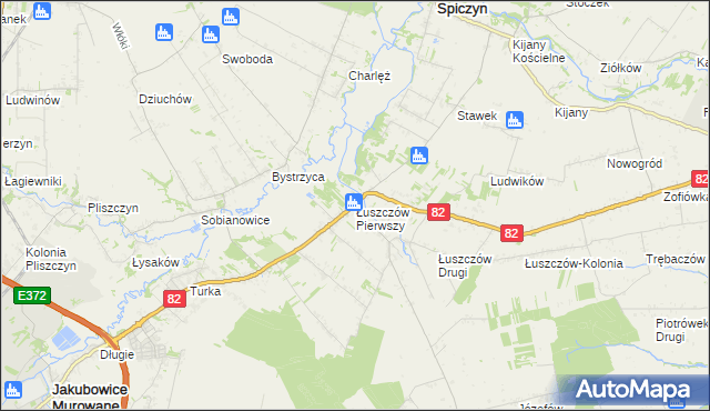 mapa Łuszczów Pierwszy, Łuszczów Pierwszy na mapie Targeo