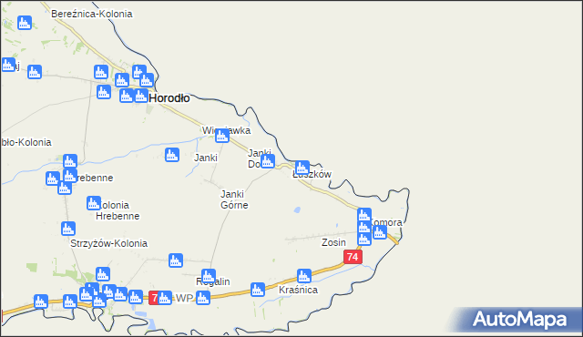 mapa Łuszków, Łuszków na mapie Targeo