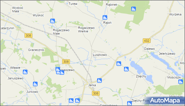 mapa Łuszkowo, Łuszkowo na mapie Targeo