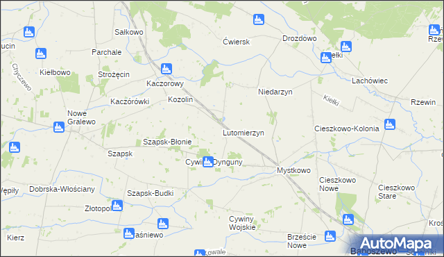 mapa Lutomierzyn, Lutomierzyn na mapie Targeo