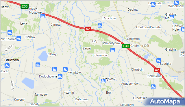 mapa Lutomirów, Lutomirów na mapie Targeo